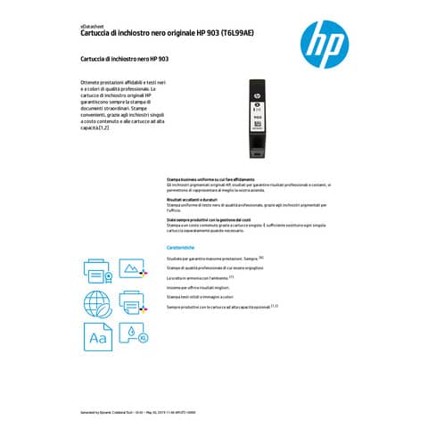 Cartuccia inkjet 903 HP nero  T6L99AE
